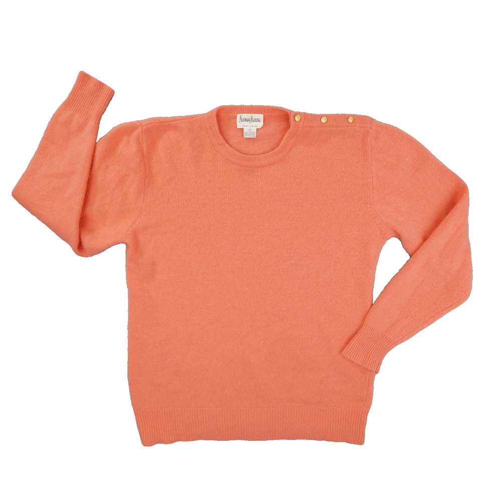 Neiman Marcus Vintage Cashmere Sweater Women's Large Orange Quiet Luxury
